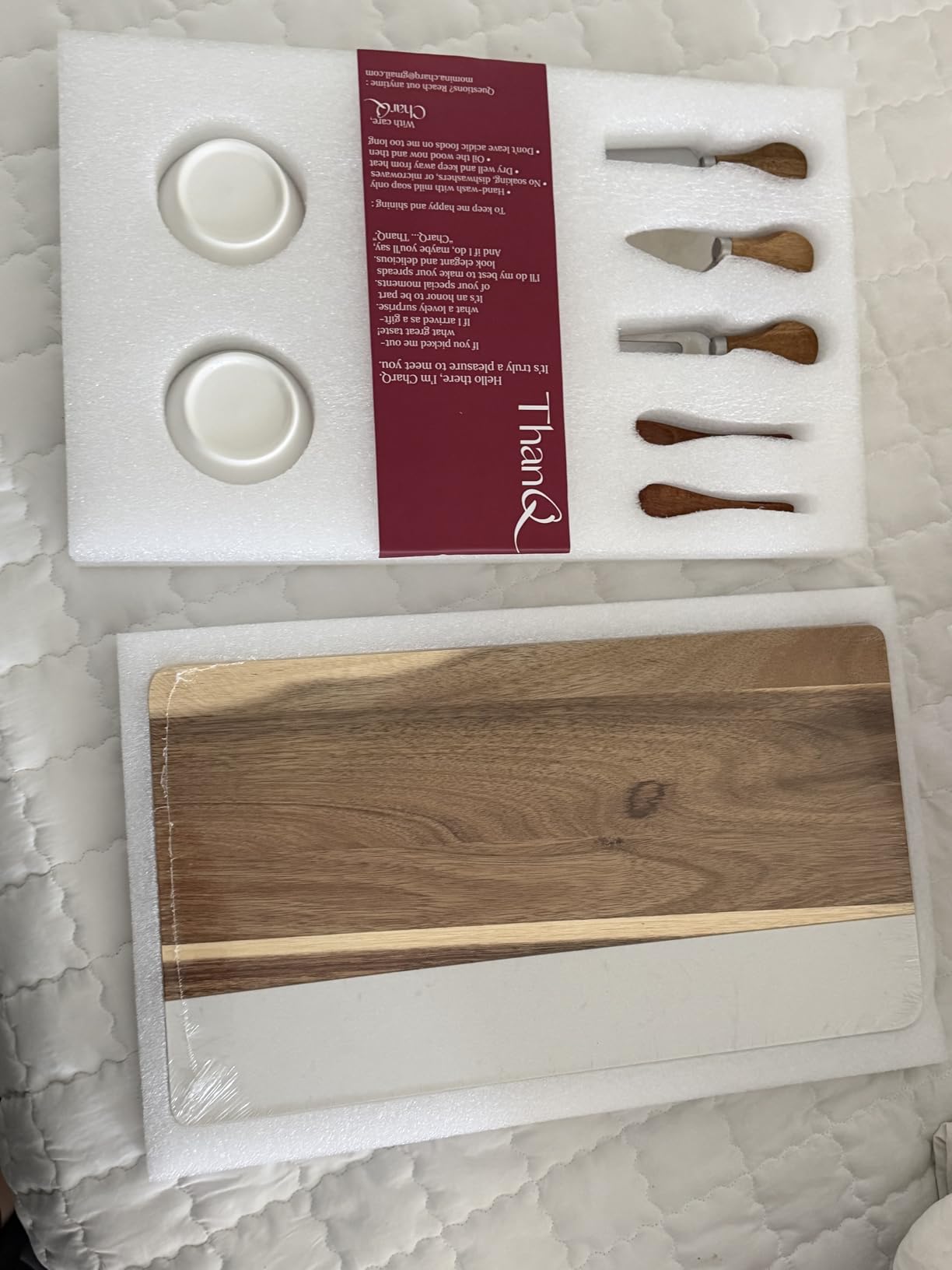 Charcuterie Board Set - Marble & Acacia Wood Cheese Board and Serving Board Platter, Charcuterie Boards Gift Set for Hosting, Wedding and Housewarming, Bridal Shower Marble Serving Tray customer photo 1