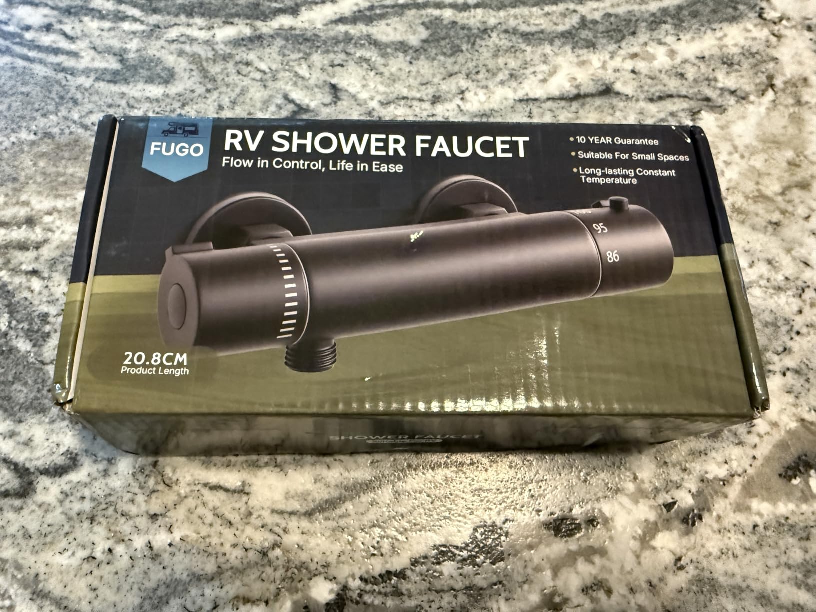 FUGO RV Thermostatic Shower Faucet,RV Bathroom Shower Faucet, 4 Inch RV Shower Faucet Valve, Soild Brass, Chrome customer photo 2