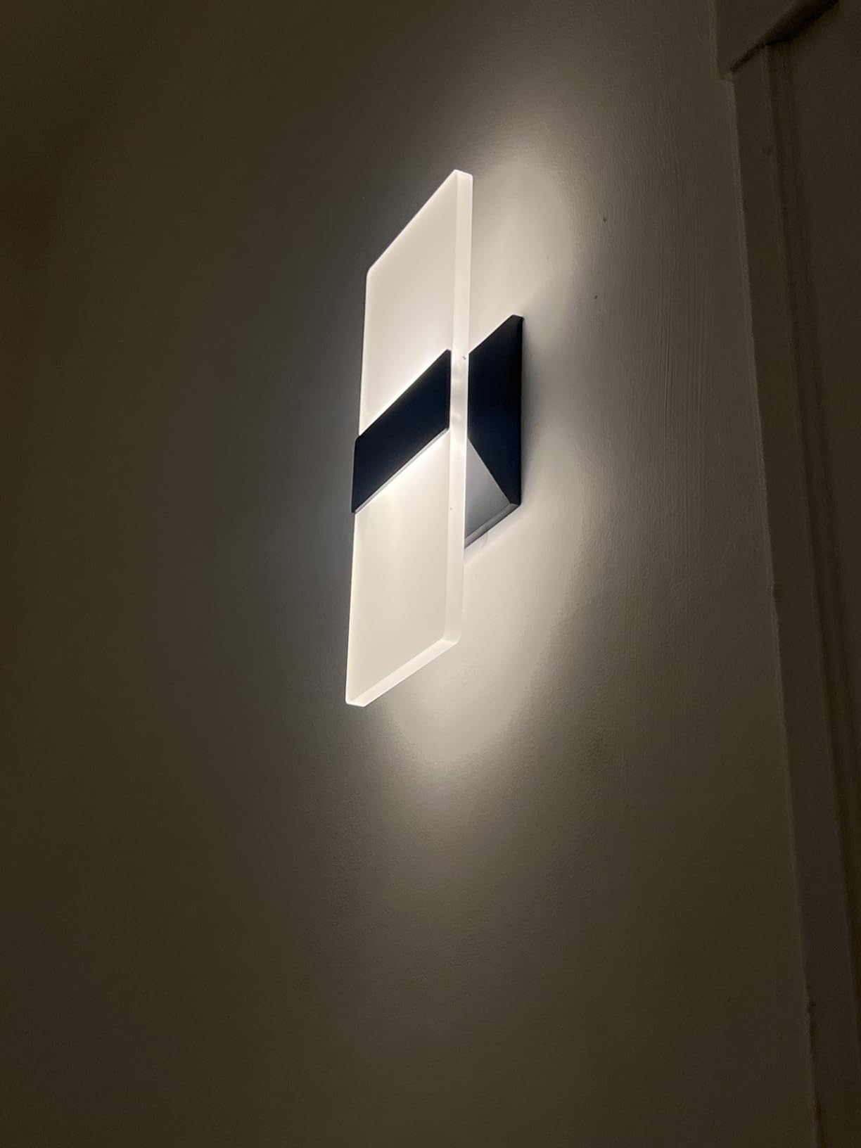 12 Inch Modern Black LED Wall Sconce, Indoor Dimmable Wall Lights, 12W 2700K-5000K Adjustable, Hardwired Up and Down Acrylic Wall Mount Light for Living Room Bedroom Hallway, ETL customer photo 1