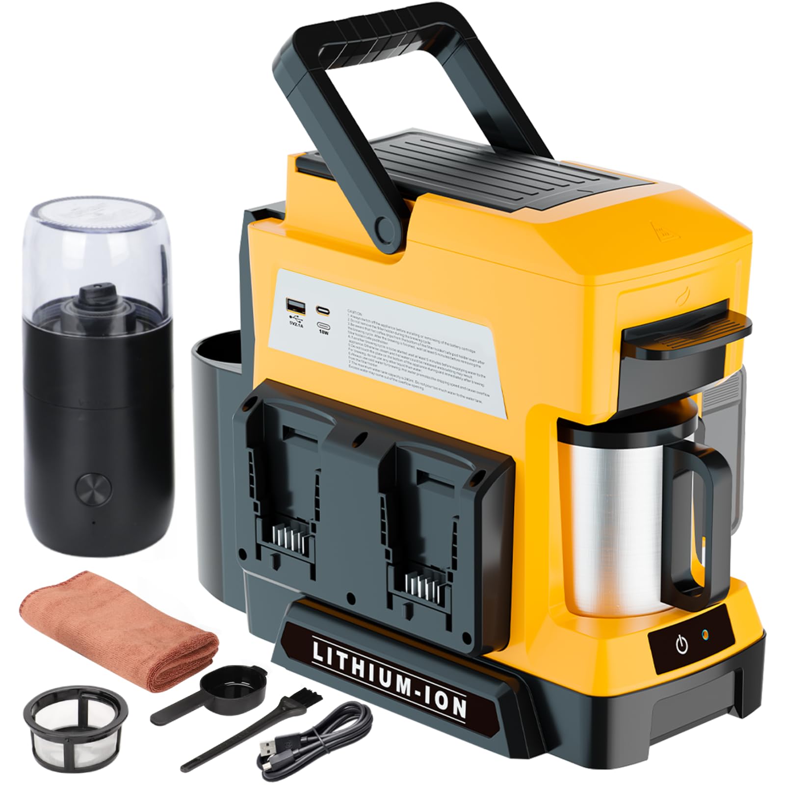 Cordless Coffee Maker for Dewalt 20V MAX Battery, 3 Brewing Options Drip Coffee Maker with Coffee Grinder, Portable Single Serve Coffee Makers for Camping, Travel, and Jobsite. (Tool Only) customer photo 1