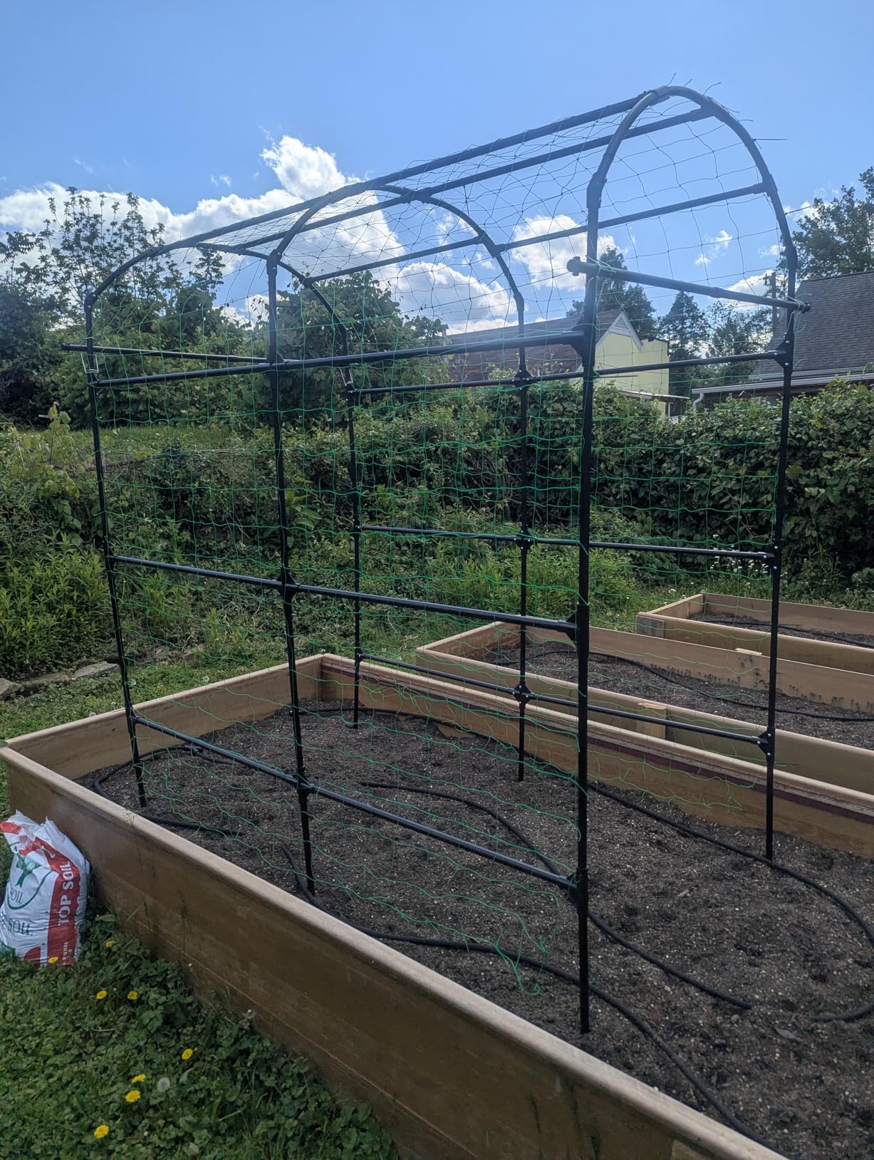 7ft Garden Arch Trellis for Climbing Plants Outdoor-Heavy Duty Metal Cucumber Trellis for Raised Beds- Tall Steel Vegetable Arbor with Strong Bolt Assembly & Outdoor-Ready Stakes customer photo 1