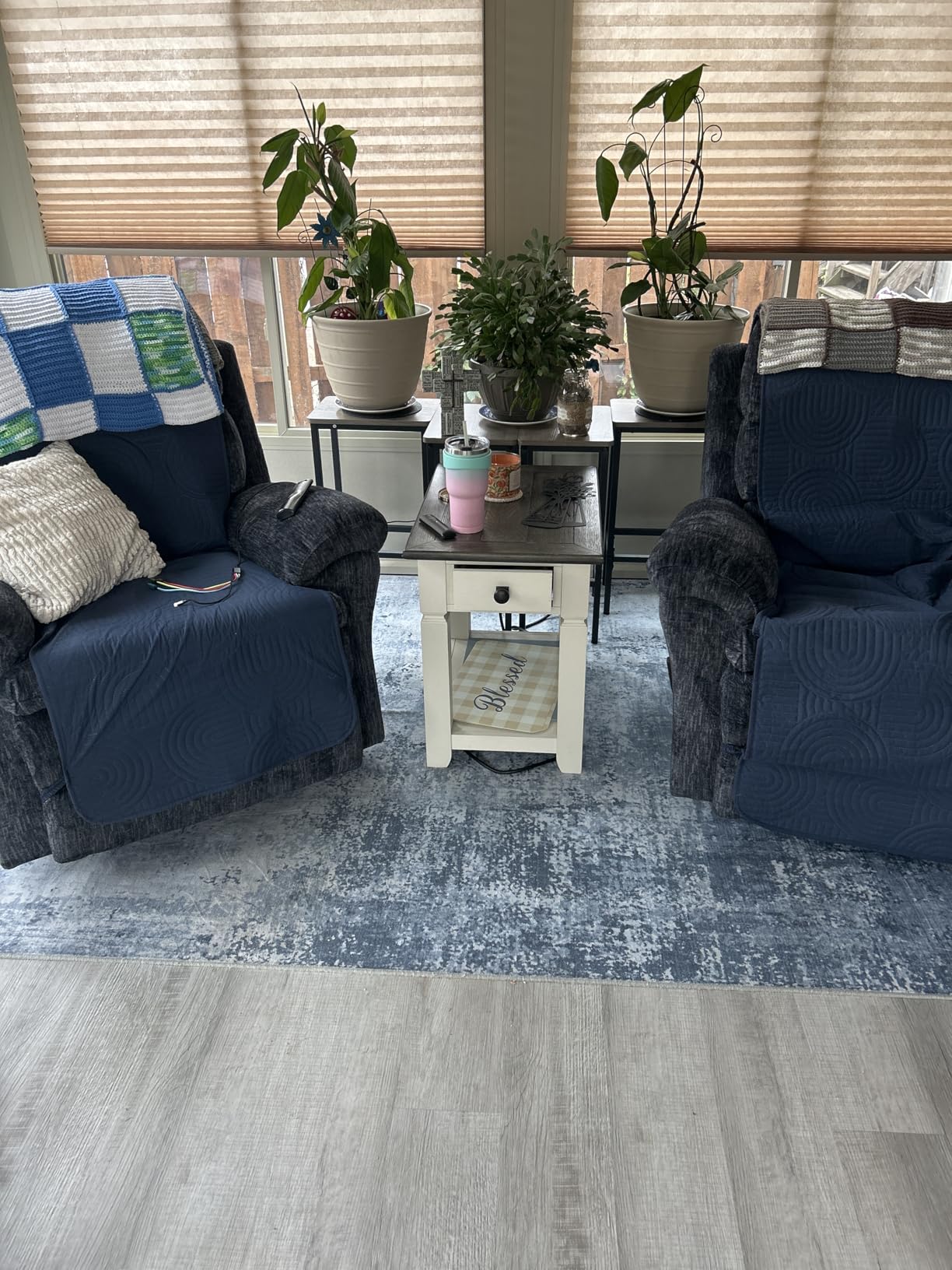 6x9 Ft Large Area Rugs for Living Room, Soft Non-Slip Washable Rugs Modern Abstract Pattern Carpet for Bedroom Indoor Floor Nursery Home Decor (Blue) customer photo 1