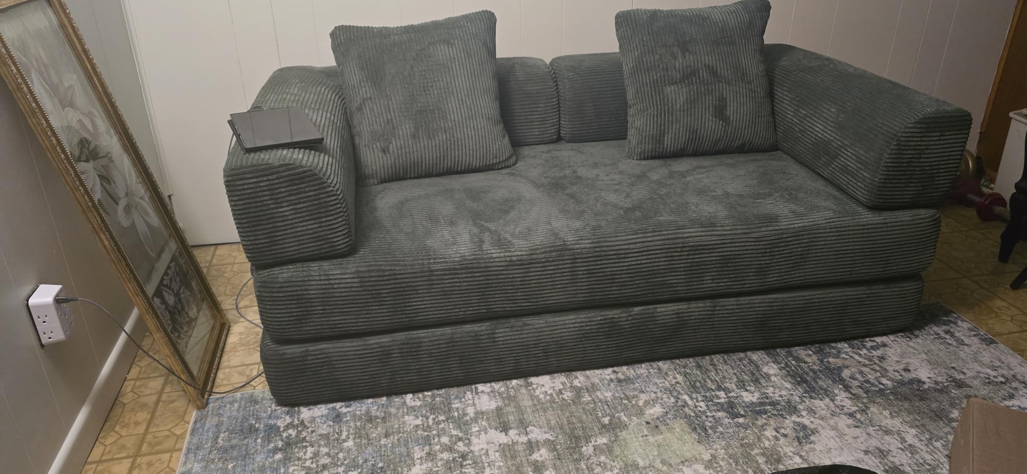 Cloud Boneless Couch Futon Sofa Bed, 5-in-1 Convertible Sofa Bed Pull Out Couch Sleeper Sofa Compressed Loveseat, 70
