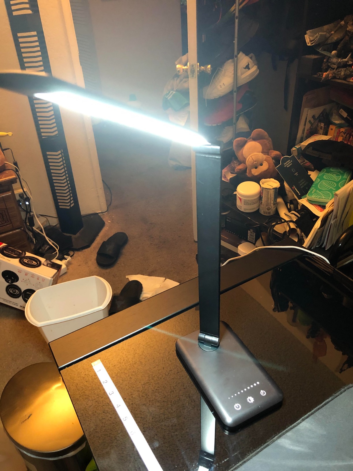 LED Desk Lamp for Office Home, Stepless Dimming Architect Desk Light with DC Adapter, Eye-Caring Desk Lamp with Clamp, 25 Lighting Modes Adjustable 12.8in Flexible Gooseneck for Workbench, Drafting customer photo 2