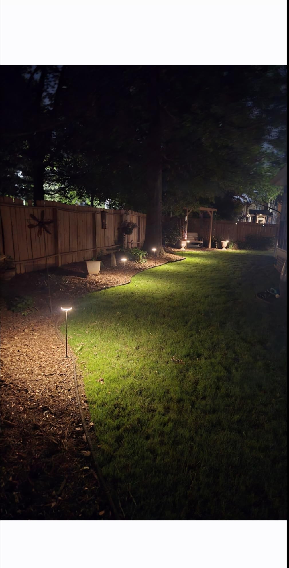 LETMY Solar Pathway Lights Outdoor, 8 Pack Durable Metal Solar Path Lights, Auto On/Off Garden Lights Solar Powered, IP65 Waterproof Solar Lights Outdoor for Landscape, Path, Garden, Patio, Driveway customer photo 2