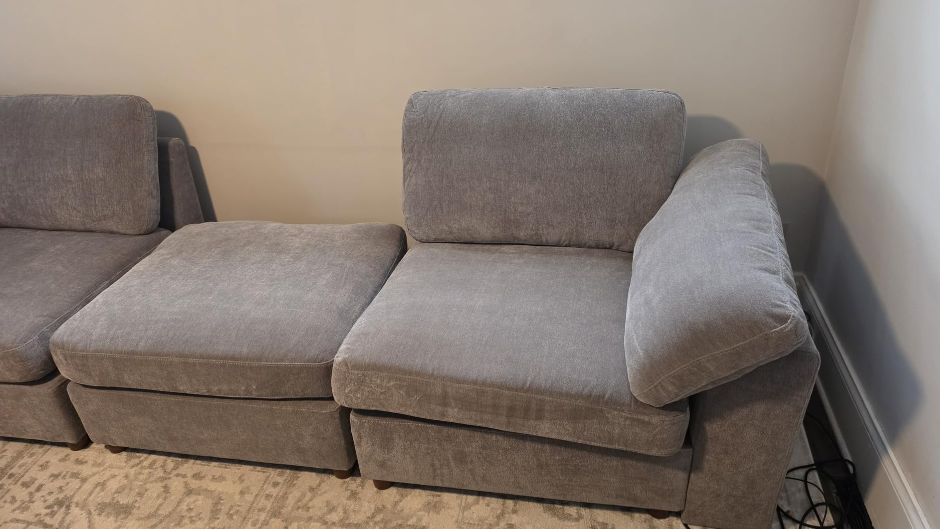 EASE MOOSE Oversized U Shape Sectional Modular Sofa, Wide Deep seat Sectional Sofa, FSC Certified Comfortable Chenille Grey Cloud Modular Sofa customer photo 2