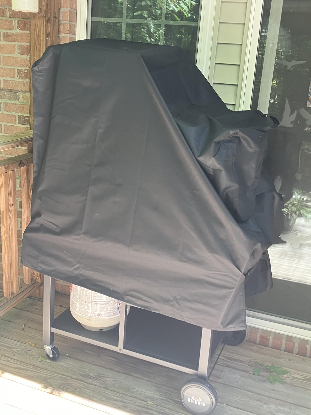 BIG HORN OUTDOORS Grill Cart, Stainless Steel Outdoor Grill Table for Infrared Grill, Pizza Oven Stand Compatible with Big Horn, Ninja, Ooni Pizza Ovens, Outdoor Cooking Table with Wheels & Storage customer photo 1