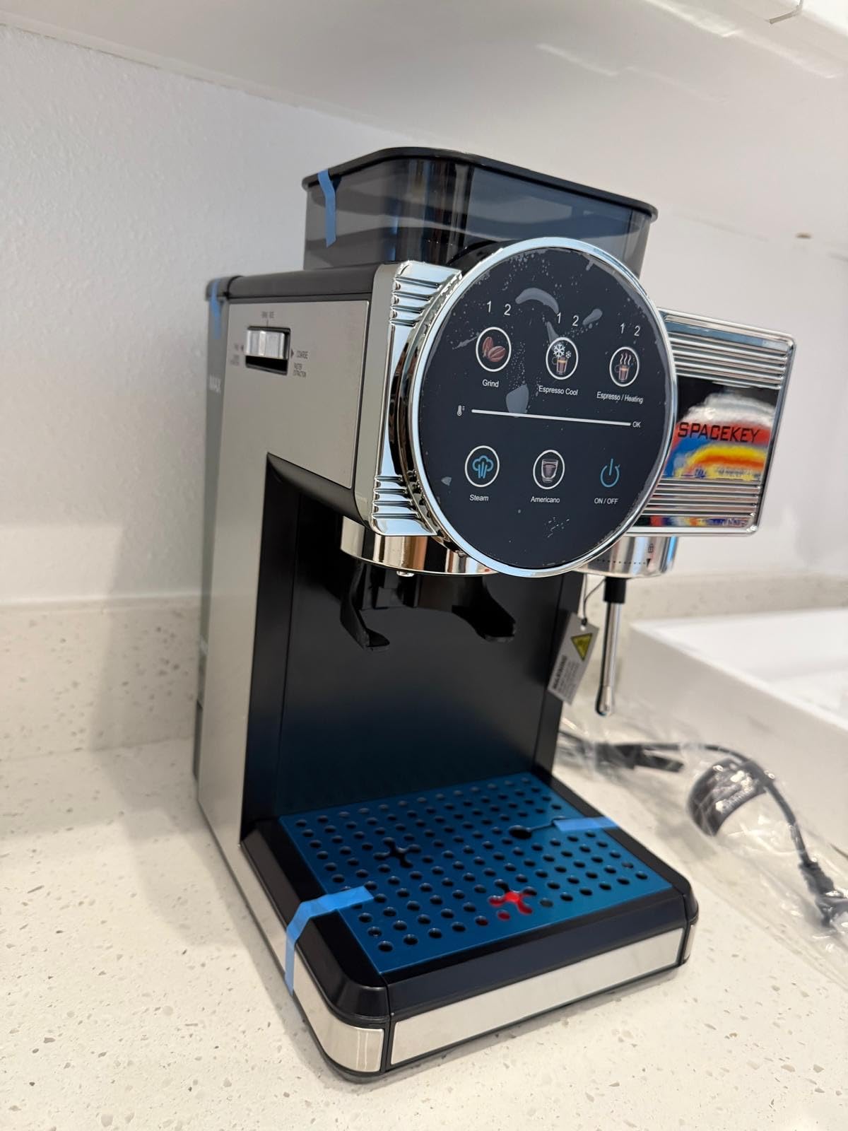 Spacekey Espresso Machine with Grinder - 20 Bar All-in-One Coffee Maker with Milk Steam Wand/Frother, Cold Brew, 30 Grind Settings, 60oz Removable Tank - Home Barista Kit for Lattes, Cappuccinos customer photo 2