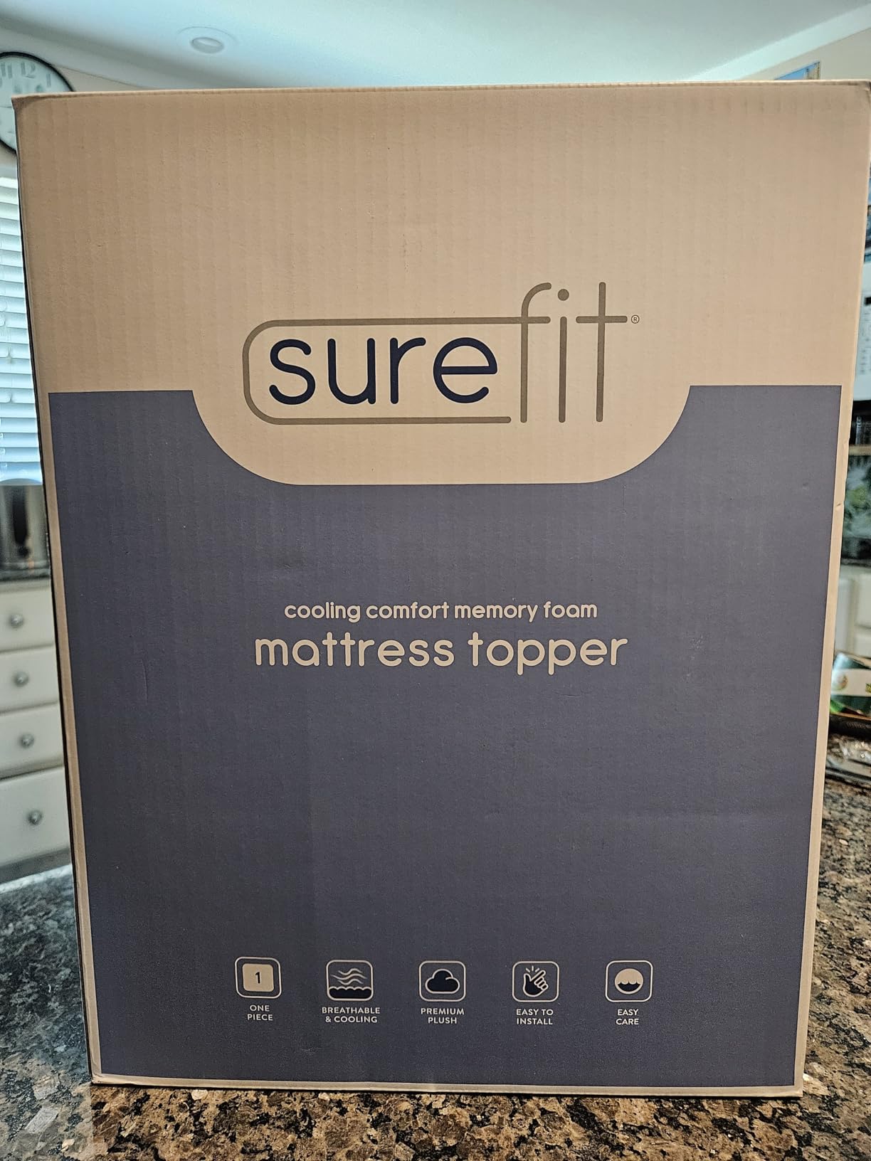 SureFit King Size Memory Foam Mattress Topper, Cooling Gel-Infused Mattress Pad, Breathable Ventilated Design, Fits Mattresses 8-20 Inch Deep, Medium Plush Comfort customer photo 1