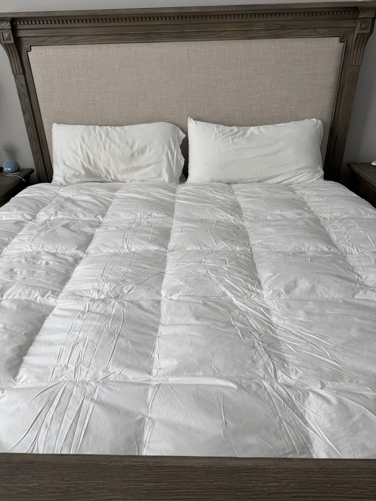 Martha Stewart Luxury White Goose Feathers Down Fiber Duvet Insert Queen Size - Hotel Collection 100% Cotton Comforter, All Season Medium Warmth, Breathable, Hypoallergenic, 90 x 90 Inch customer photo 2
