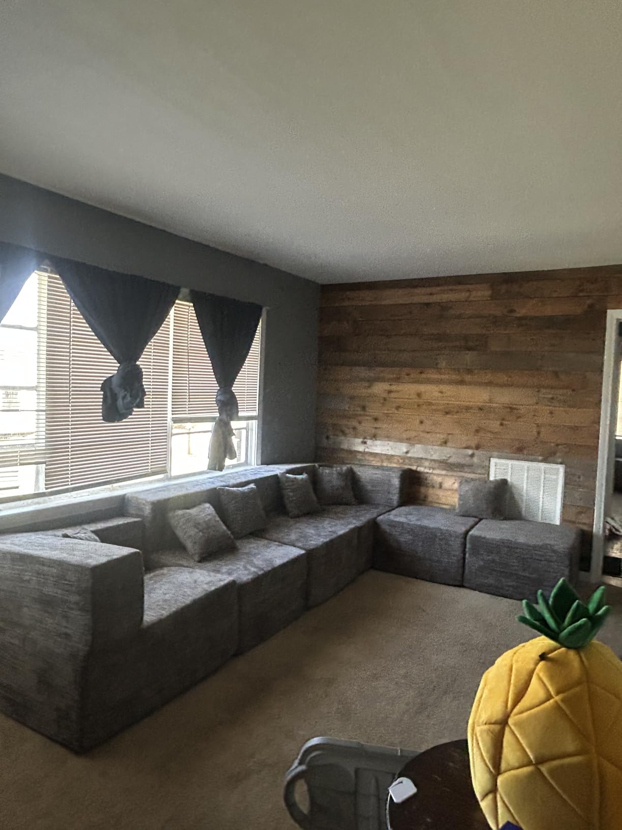 MONVANE Modular Sectional Sofa, Oversized 8 Seat Convertible U Shaped Couch with Ottoman, Comfy Chenille Cloud Couch with Deep Seat, Sectional Couches for Living Room, No Assembly Required, Grey customer photo 1
