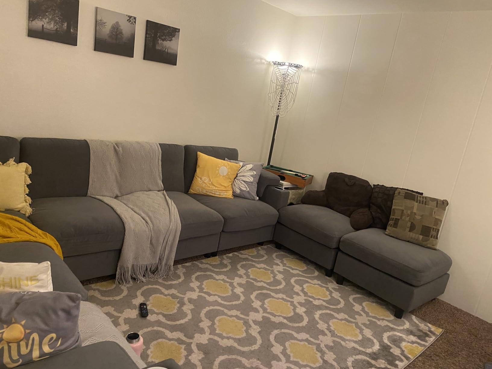 Sectional Couches for Living Room FSC Certified Velvet Modular Couch Oversized Cloud U Shaped Convertible Sleeper Sofa Chaise (Velvet Grey, U Shape 8 Seat) customer photo 2