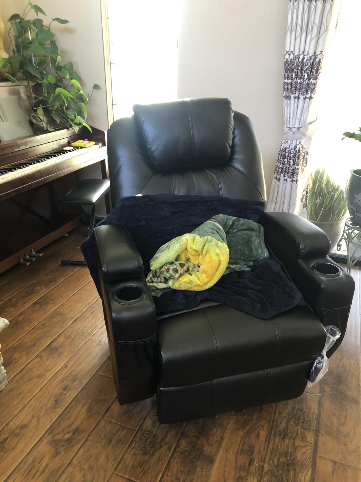 FLEXISPOT XRC2 360° Swivel Rocker Recliner for Adults, Rocking Glider Chair with Massage and Heat, Small Swivel Recliner for Living Room Bedroom Nursery, Blue Grey customer photo 2