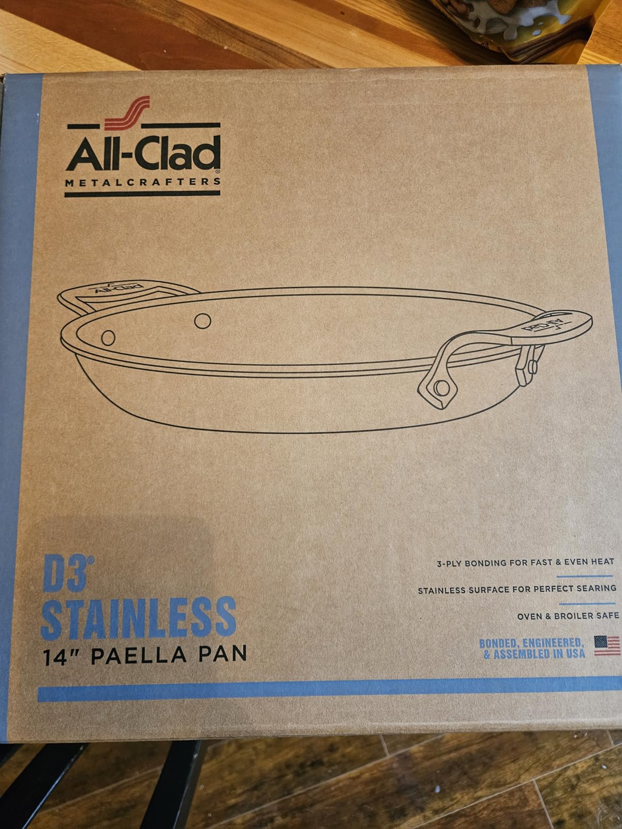 All-Clad D3 Stainless Steel 14-Inch Paella Pan, Made in the USA, Oven Safe & Induction Compatible customer photo 2
