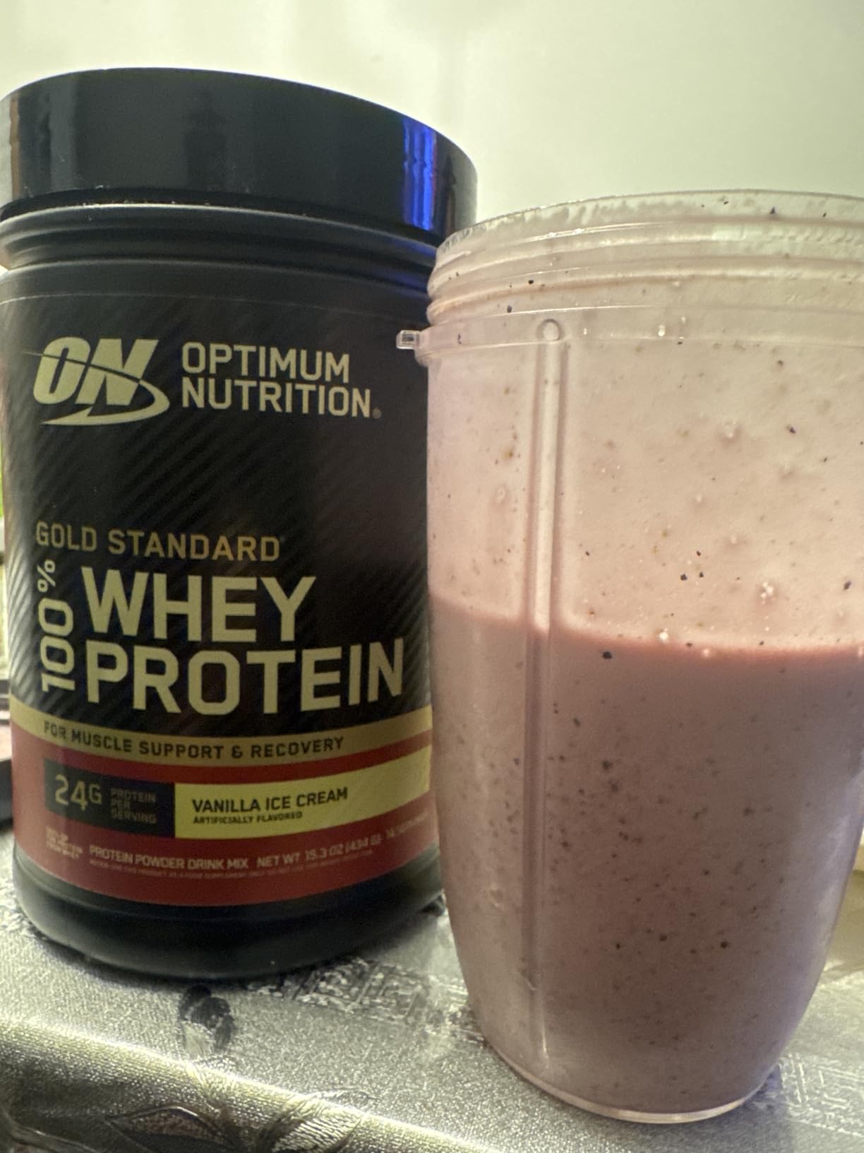 Optimum Nutrition Gold Standard 100% Whey Protein Powder, Vanilla Ice Cream, 5 Pound (Packaging May Vary) customer photo 1