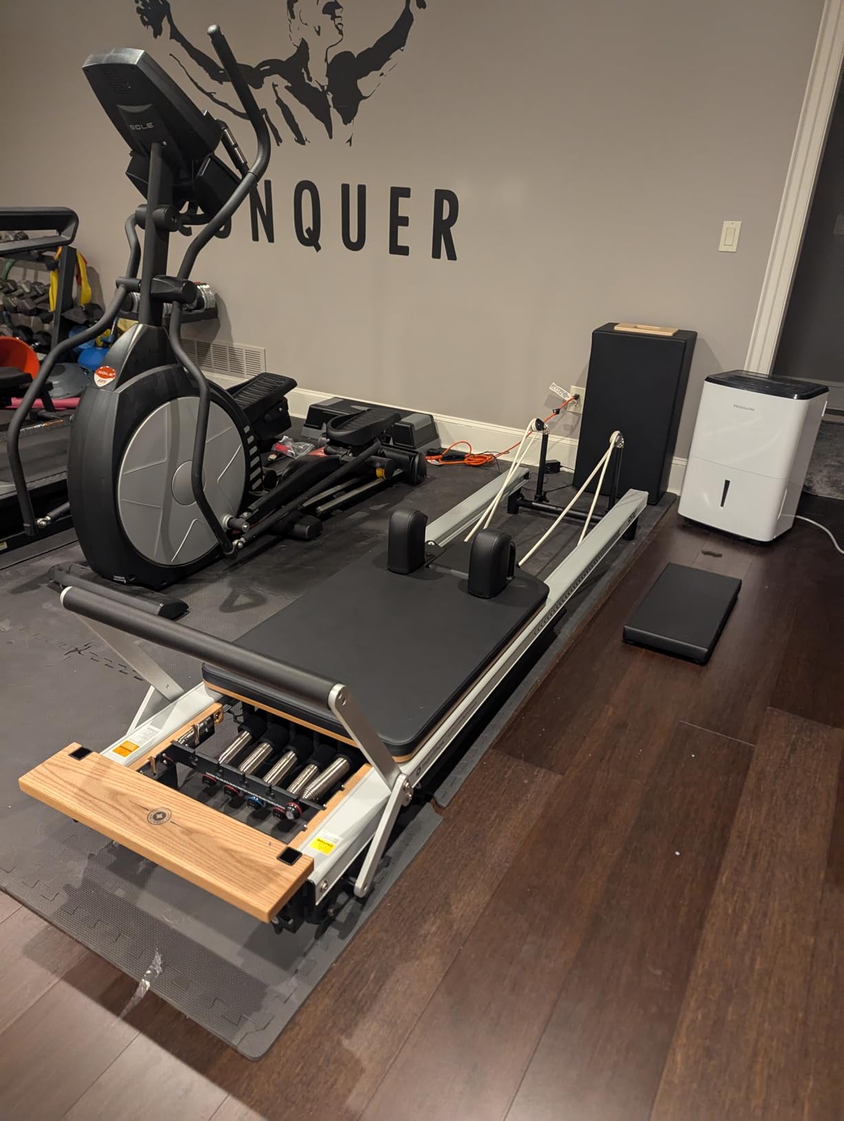 Merrithew at Home SPX Reformer Package with Reformer Box, Footstrap, Padded Platform Extender and Metal Roll-up Pole - Pilates Workouts at Home customer photo 2