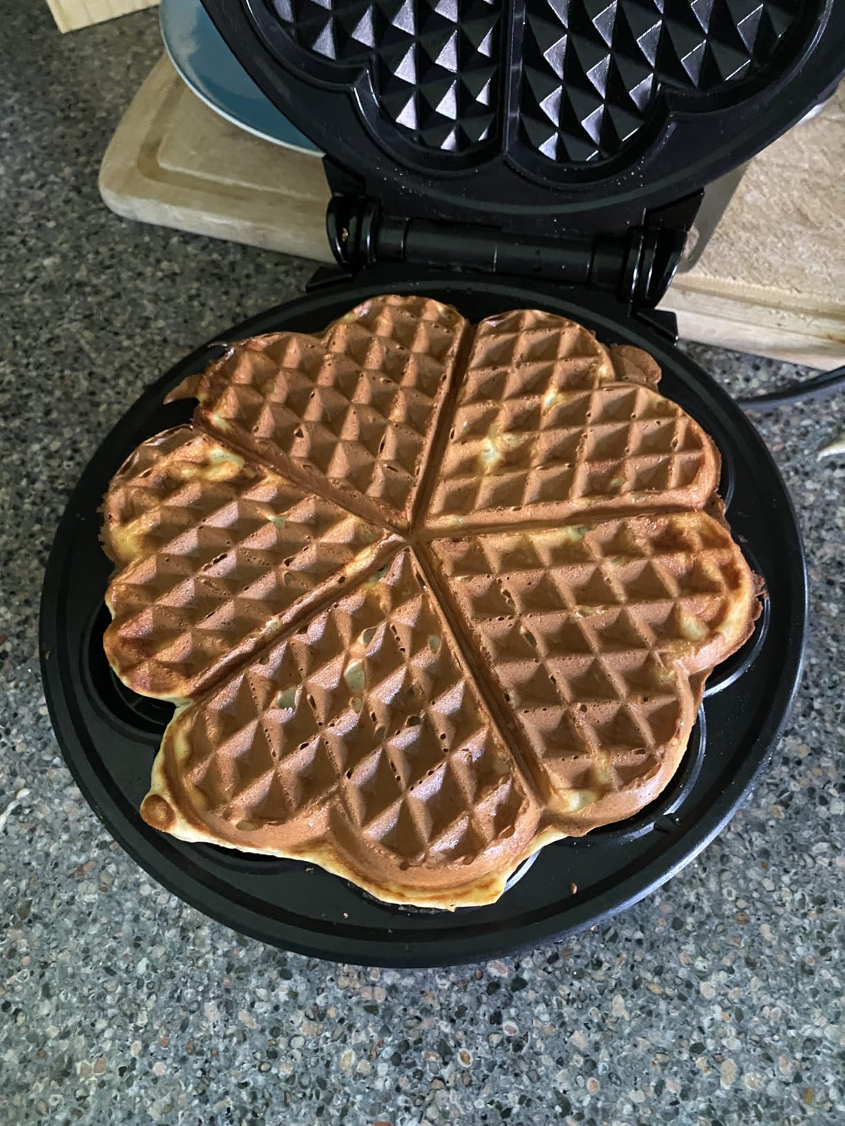 Euro Cuisine WM520 Heart Shaped Iron Waffle Maker - Eco-Friendly PTFE and PFOA Free Non Stick Plates, Perfect for Special Occasions, 8-Inch customer photo 1