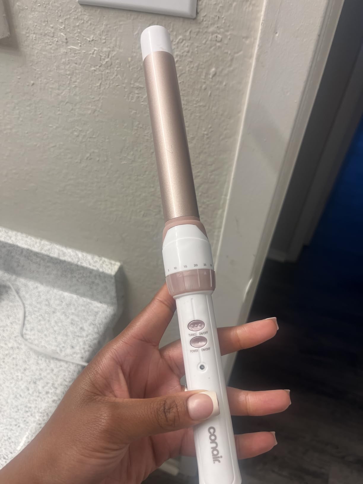 Conair Double Ceramic 1-In. Clamp-Free Curling Wand | Clamp-free double 1-in. ceramic wand styles crease-free beachy waves on short to long hair customer photo 1