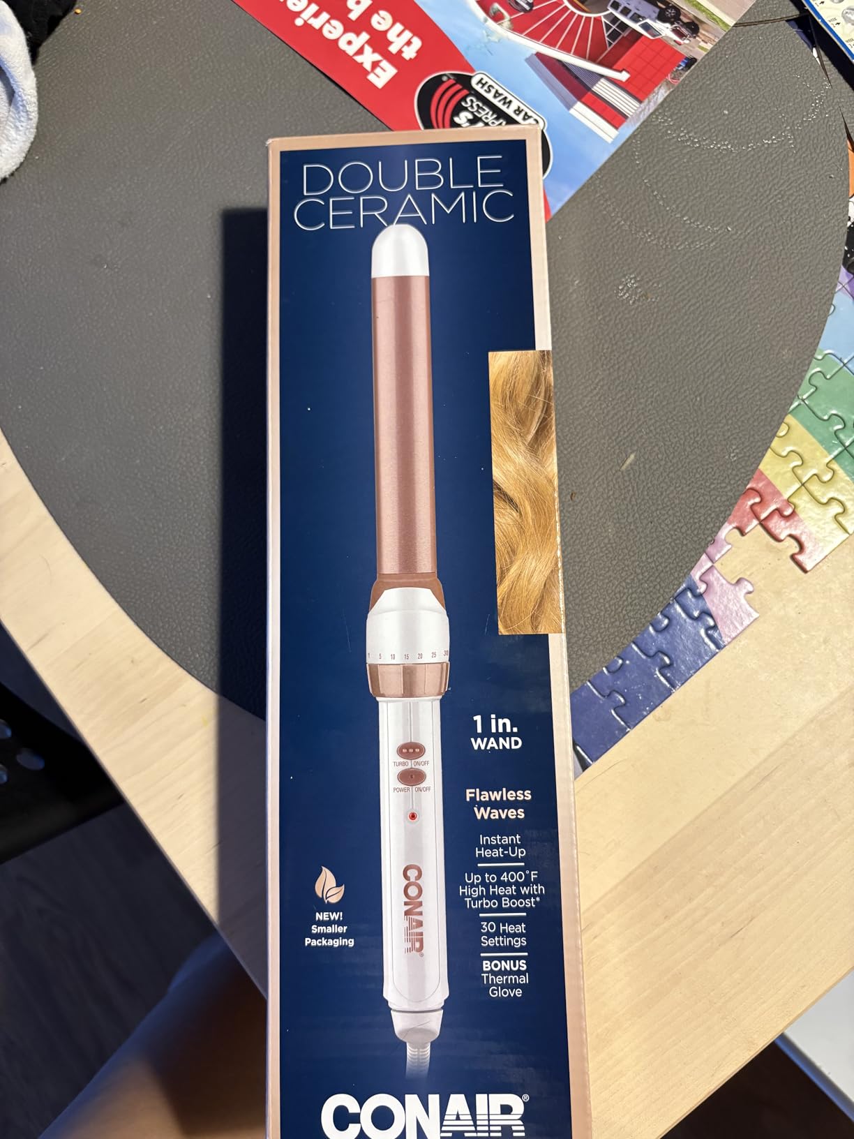Conair Double Ceramic 1-In. Clamp-Free Curling Wand | Clamp-free double 1-in. ceramic wand styles crease-free beachy waves on short to long hair customer photo 2
