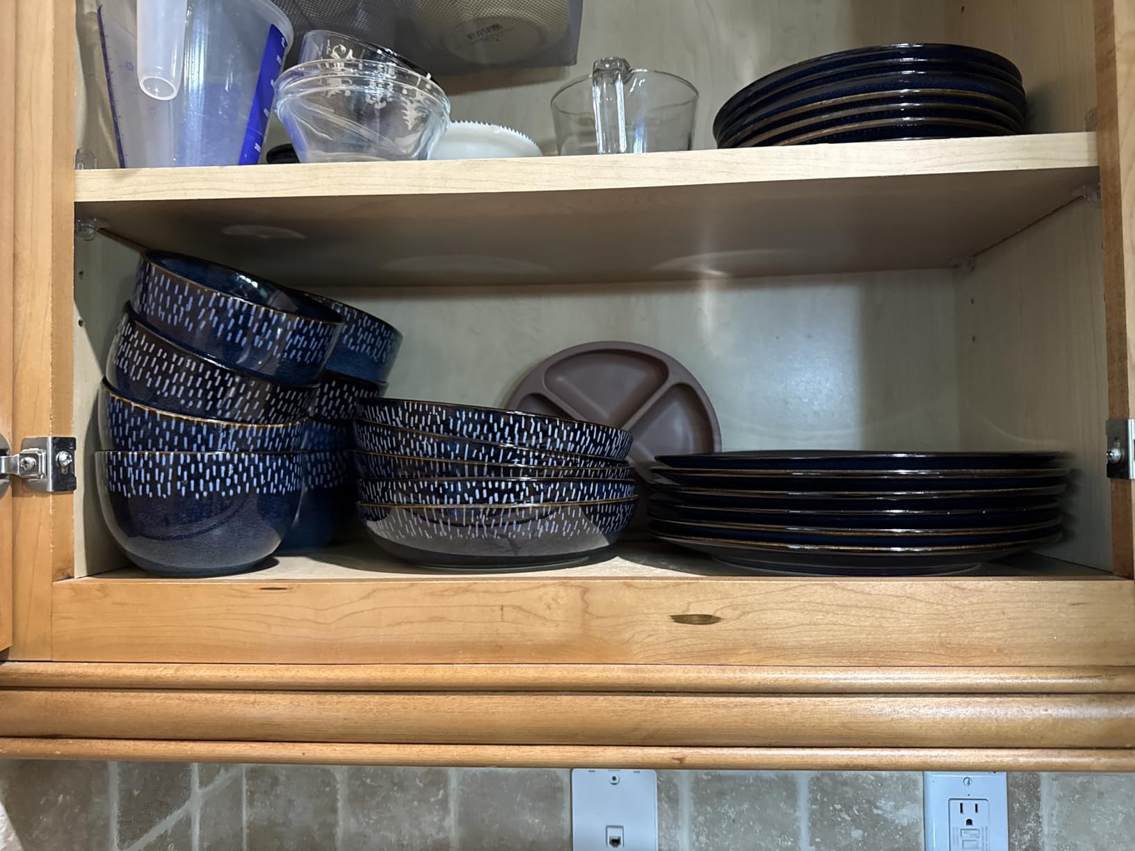 Gibson Elite Matisse 16-Piece Dinnerware Set - Double Bowl Reactive Glaze Ceramic Stoneware in Blue - Plates and Bowls Sets for 4, Microwave & Dishwasher Safe, Rustic Modern Design customer photo 1
