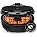 Chefman Anti-Overflow Belgian Waffle Maker with Shade Selector, Temperature Control, Mess Free Moat, Round Iron w/Nonstick Plates & Cool Touch Handle, Measuring Cup Included, Black customer photo 1