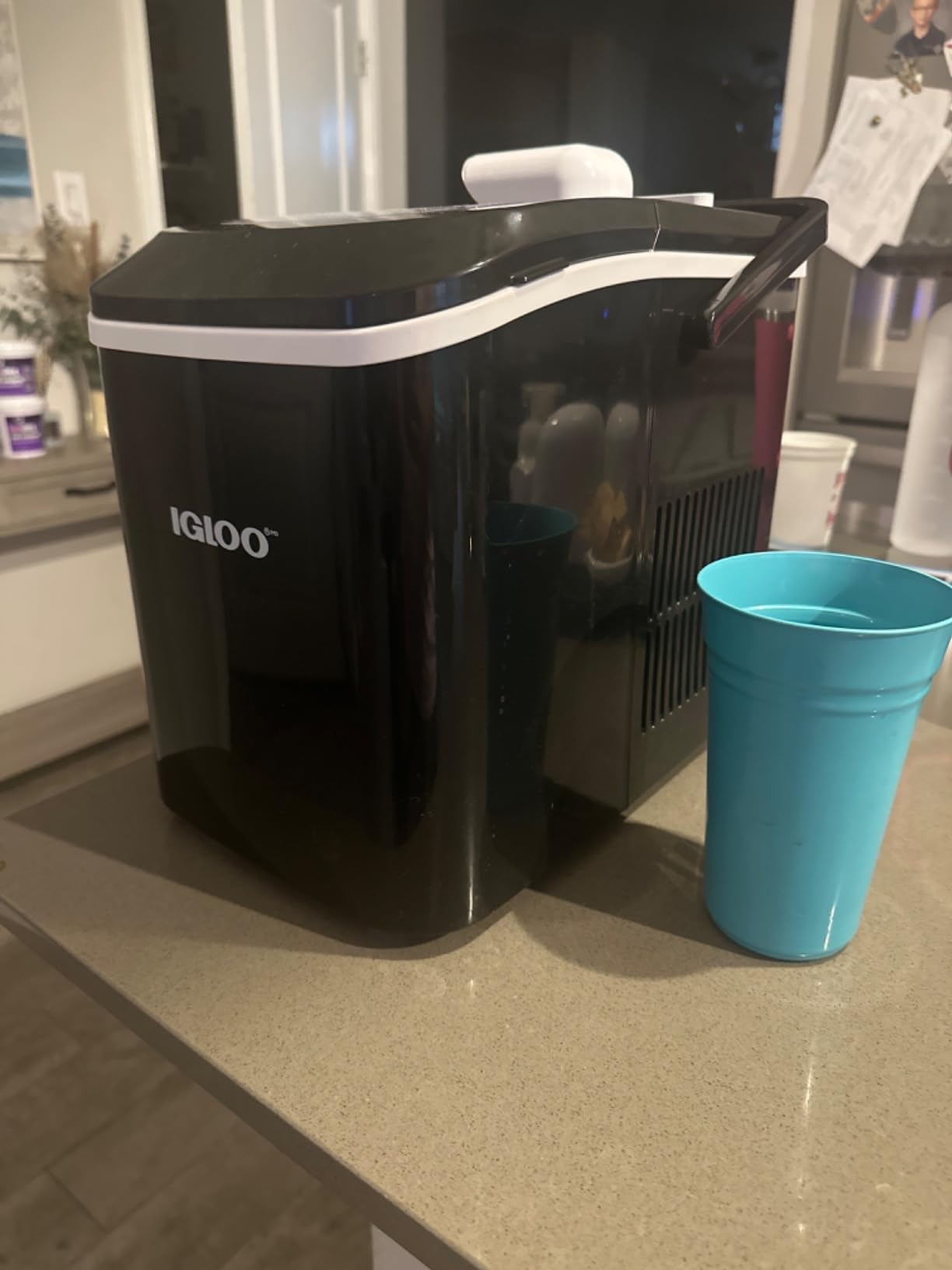Igloo Automatic Self-Cleaning Portable Electric Countertop Ice Maker Machine With Handle, 26 Pounds in 24 Hours, 9 Ice Cubes Ready in 7 minutes, With Ice Scoop and Basket, White customer photo 2