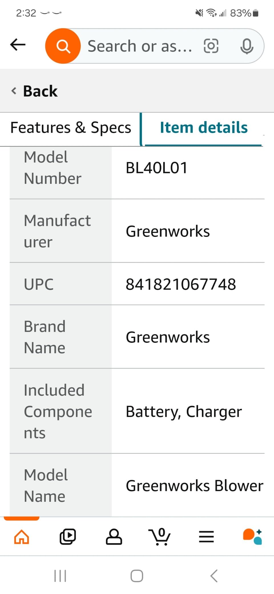 Greenworks 40V (130 MPH / 550 CFM / 75+ Compatible Tools) Cordless Brushless Axial Leaf Blower, Tool Only customer photo 2