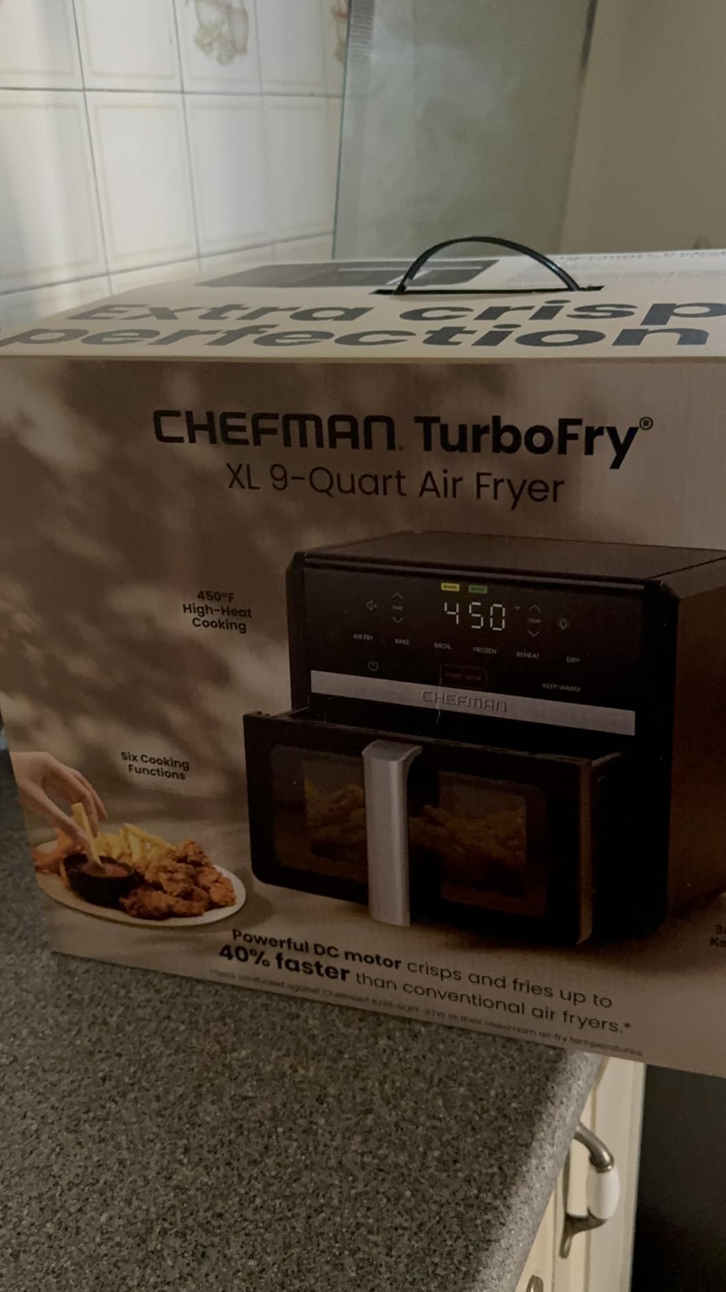 Chefman Air Fryer 8 Qt, TurboFry 4-in-1 with 450F Hi-Fry Option, Bake, Dehydrate, Frozen, XL Nonstick Dishwasher-Safe Basket, Stainless Steel customer photo 1
