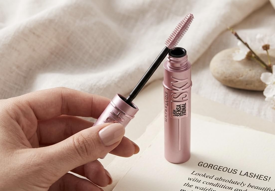 Maybelline Lash Sensational Sky High Washable Mascara, Volumizing, Lengthening, Defining, Curling, Multiplying, Buildable Formula, Very Black, 1 Count customer photo 1