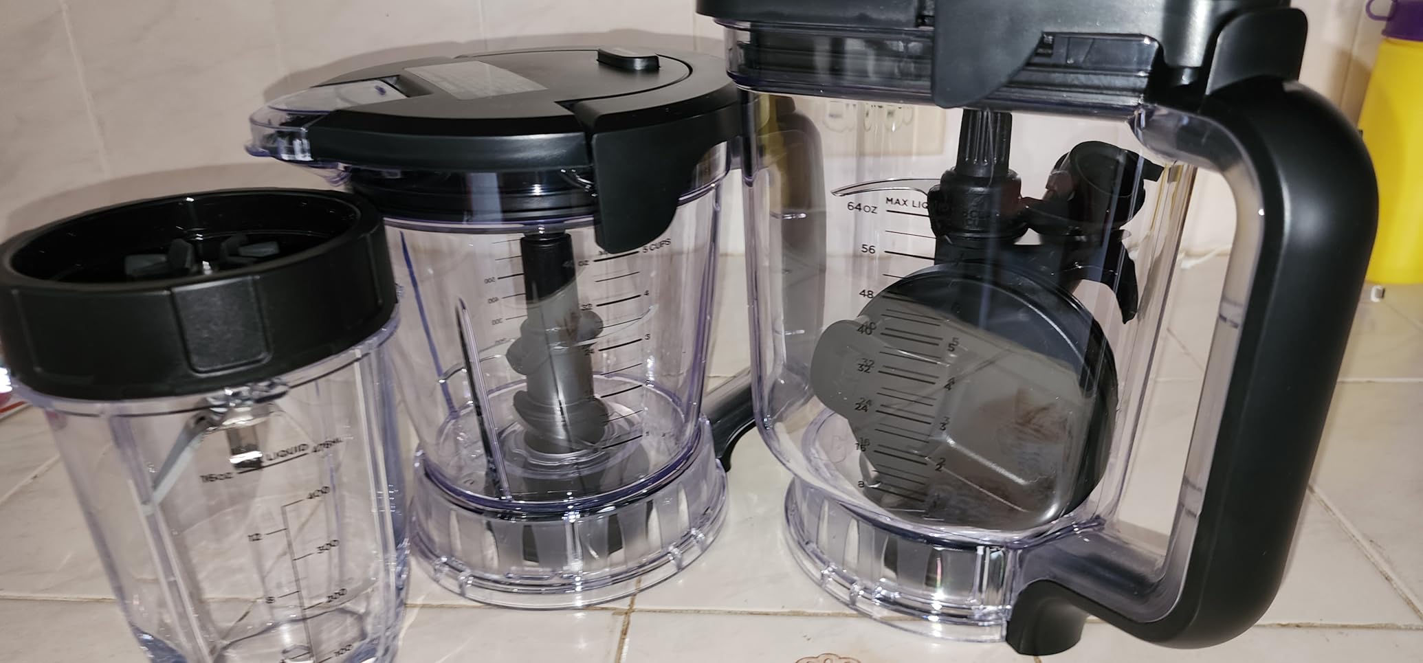 Ninja Compact Kitchen System, 1200W, 3 Functions for Smoothies, Dough & Frozen Drinks with Auto-IQ, 72-oz. Blender Pitcher, 40-oz. Processor Bowl & 18-oz. Single-Serve Cup, Grey, AMZ493BRN customer photo 2