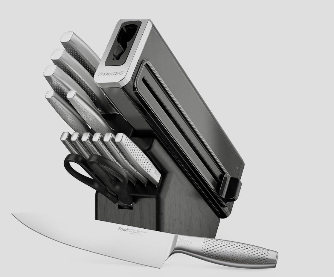 Ninja K32009 Foodi NeverDull Premium Knife System, 9 Piece Knife Block Set with Built-in Sharpener, German Stainless Steel Knives, Black customer photo 1