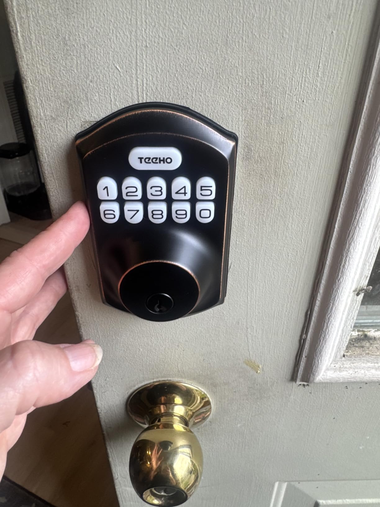 TEEHO TE001 Keyless Entry Door Lock with Keypad - Smart Deadbolt Lock for Front Door - Matte Black customer photo 1