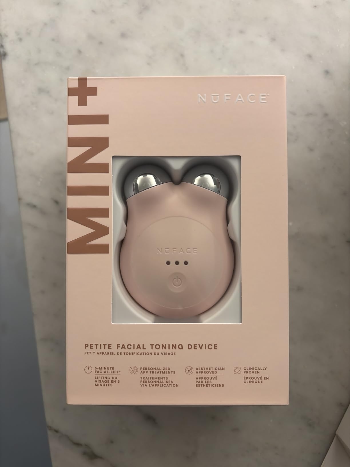 NuFace MINI+ Facial Sculpting Tool - Microcurrent Face Massager Device for Skin Tightening, Contouring, Depuffing & Toning Cheeks, Neck & Jawline + Lymphatic Drainage & Activator Gel, Sandy Rose customer photo 1