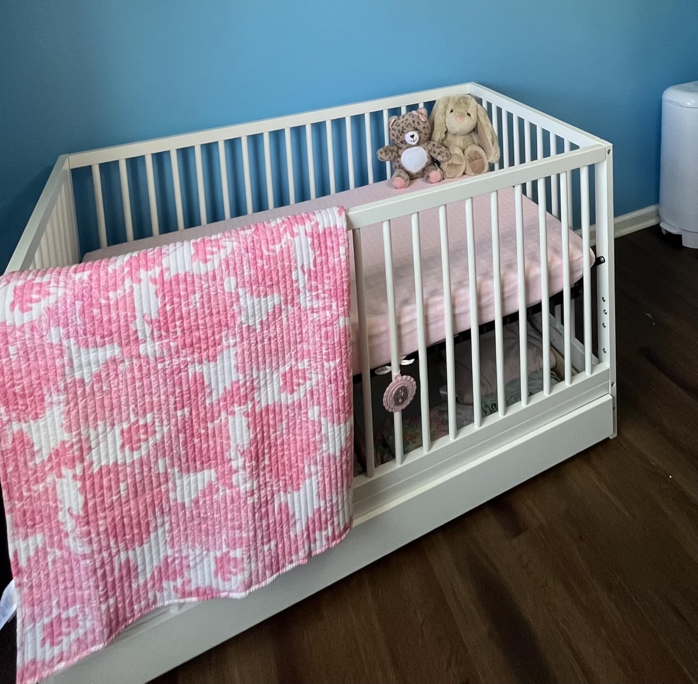 Graco Teddi 5-in-1 Convertible Crib with Drawer - GREENGUARD Gold Certified, Full-Size Nursery Storage Drawer, Baby Crib Converts to Toddler Bed, Daybed and Full-Size Bed (Driftwood) customer photo 1