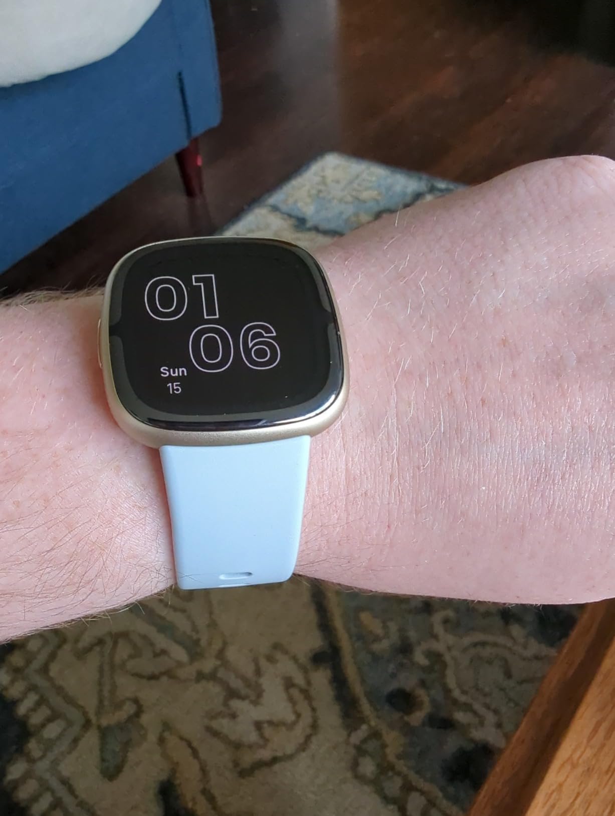 Fitbit Sense 2 Advanced Health and Fitness Smartwatch with Stress and Sleep Tools - ECG App, SpO2, 24/7 Heart Rate, GPS - Blue Mist/Pale Gold customer photo 2