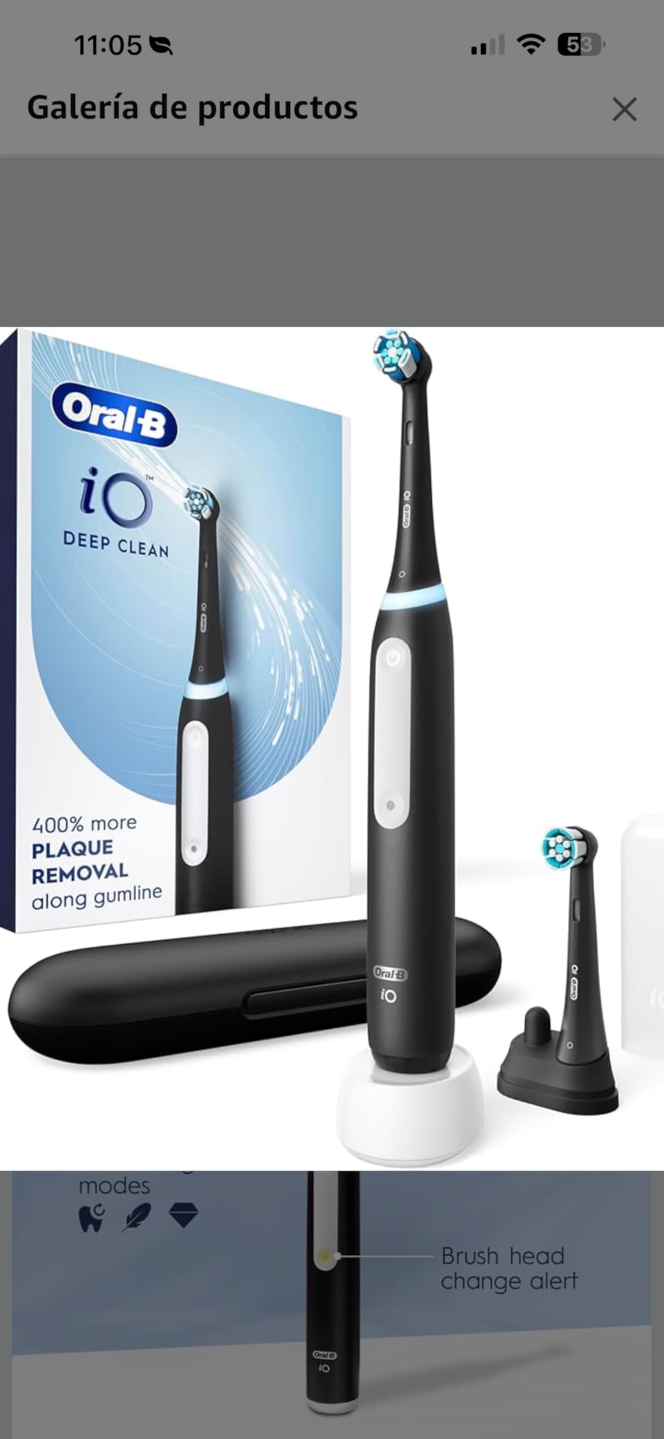 Oral-B iO Series 3 Limited Deep Clean Rechargeable Electric Toothbrush, Black, 3 Modes, Smart Pressure Sensor, Travel Case customer photo 1
