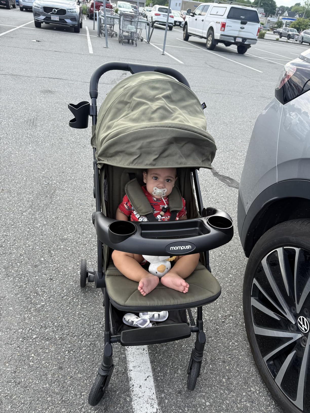 Mompush Lithe V2 Lightweight Travel Stroller, Compact Foldable Baby Stroller with Travel Bag, One-Hand Fold Stroller, Snack Tray, Mechanical Recline Seat customer photo 2