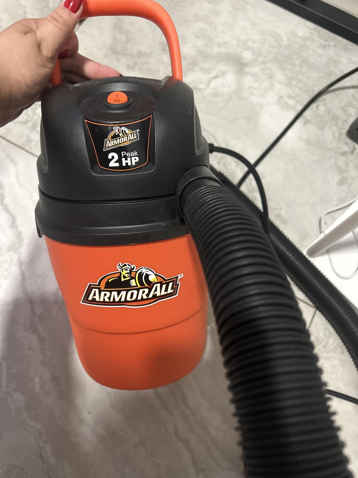 Armor All AA155 1.5-Gallon 2 Peak HP Portable Wet/Dry Vacuum, Orange customer photo 2