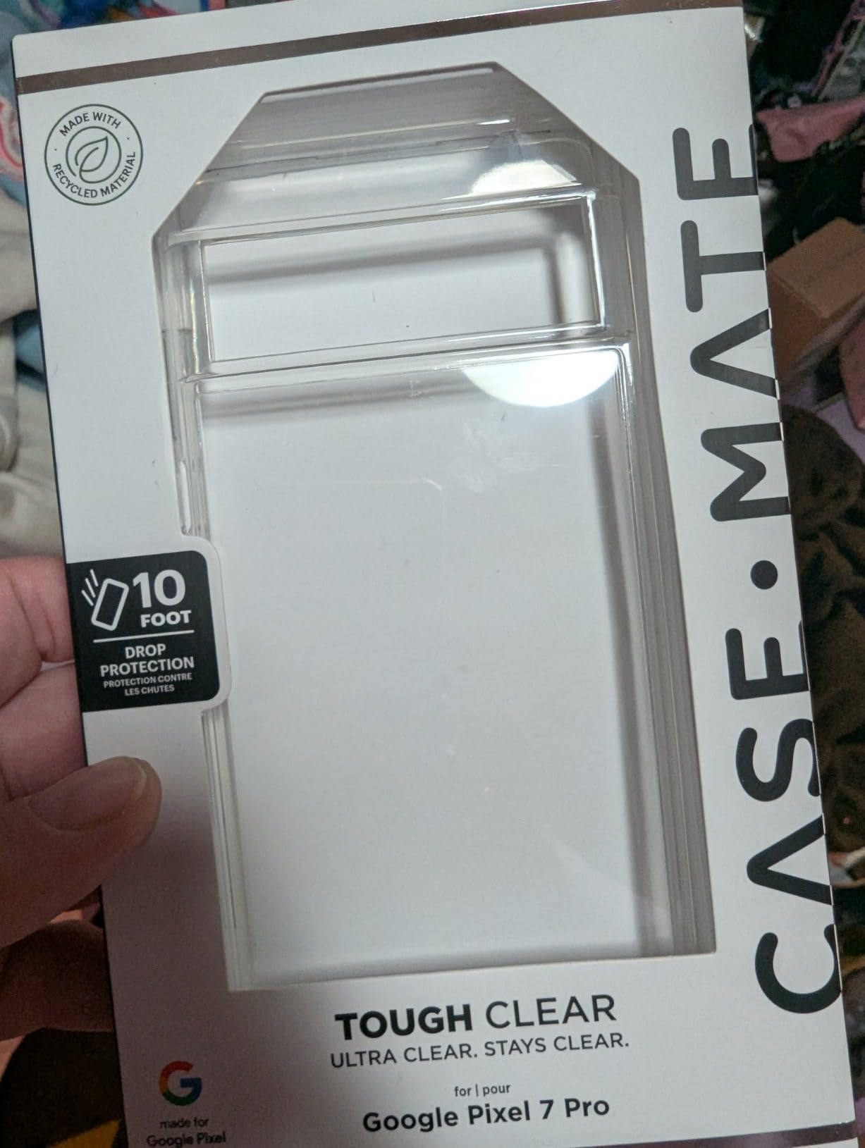 Case-Mate Tough Series - Google Pixel 7 Case (Clear) [10FT Drop Protection] [Wireless Charging Compatible] Protective Phone Cover for Pixel 7, Anti-Yellowing, Anti-Scratch, Shockproof Materials, Slim customer photo 2