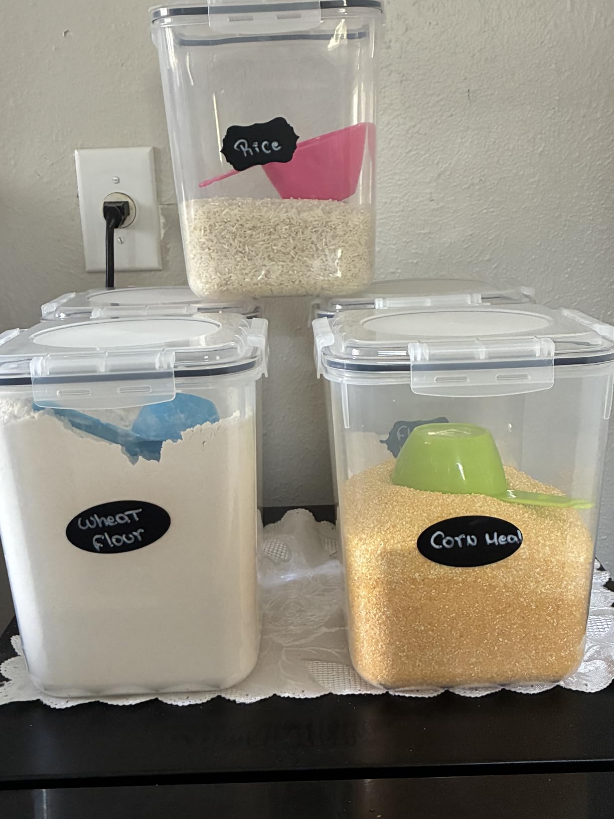 Storeganize Flour Sugar Storage Containers (5.3L/4pk) Great Rice Canisters Sets For The Kitchen pantry, Large Food Storage Containers With Lids Airtight customer photo 2