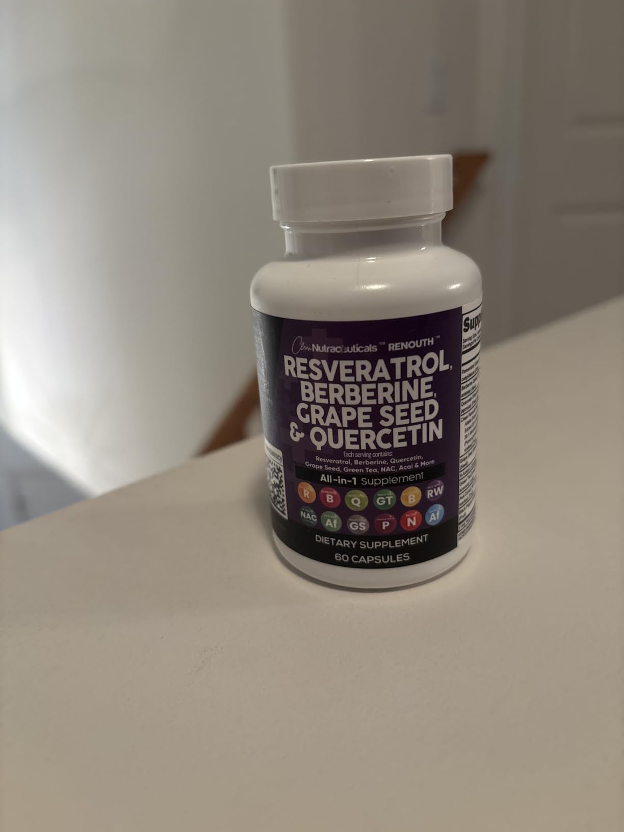 Clean Resveratrol Supplement | Berberine Grape Seed Extract Quercetin Green Tea Extract Acai Noni Polyphenol Supplement for Women & Men N-Acetyl Cysteine customer photo 1