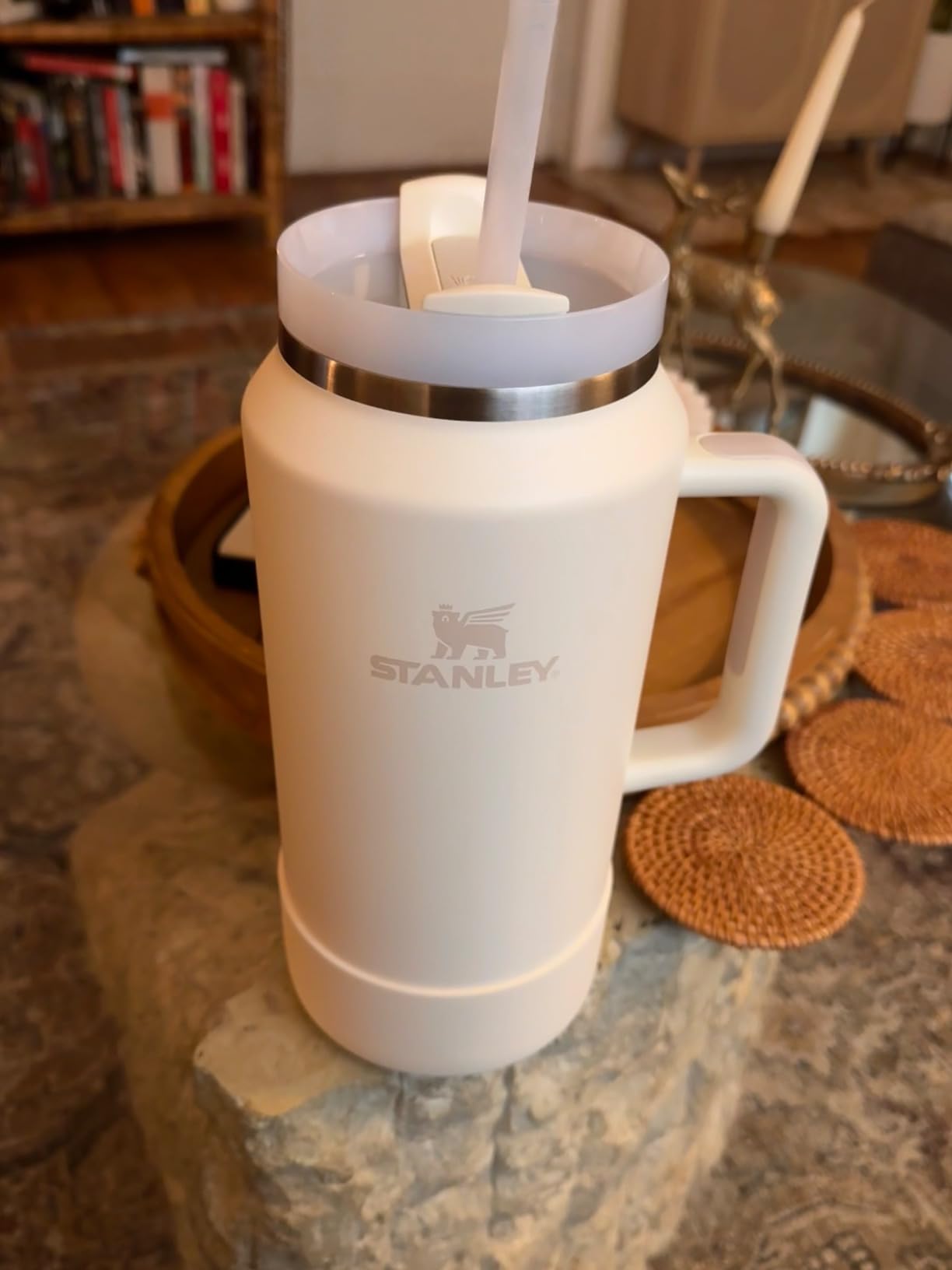 STANLEY Quencher H2.0 Tumbler with Handle & Straw 64 oz | Flowstate 3-Position Lid | Large Capacity for Travel & Sports | Insulated Stainless Steel Cup | BPA-Free | Cream customer photo 2