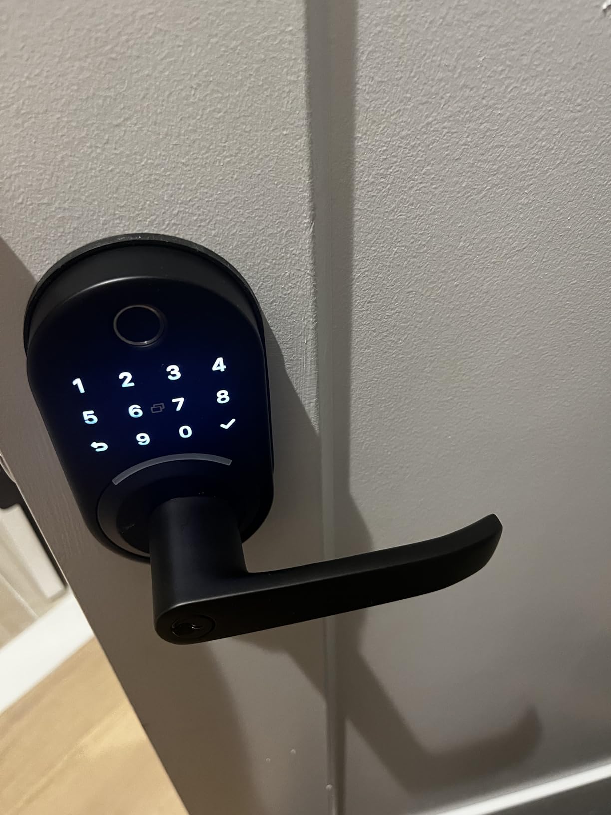 Smart Door Handle Lock with Keypad: Yamiry Fingerprint Smart Knob - Keyless Entry Digital Lock for Front Door - Deadbolt with APP - Generate Passcode Remotely - DIY Installation customer photo 2