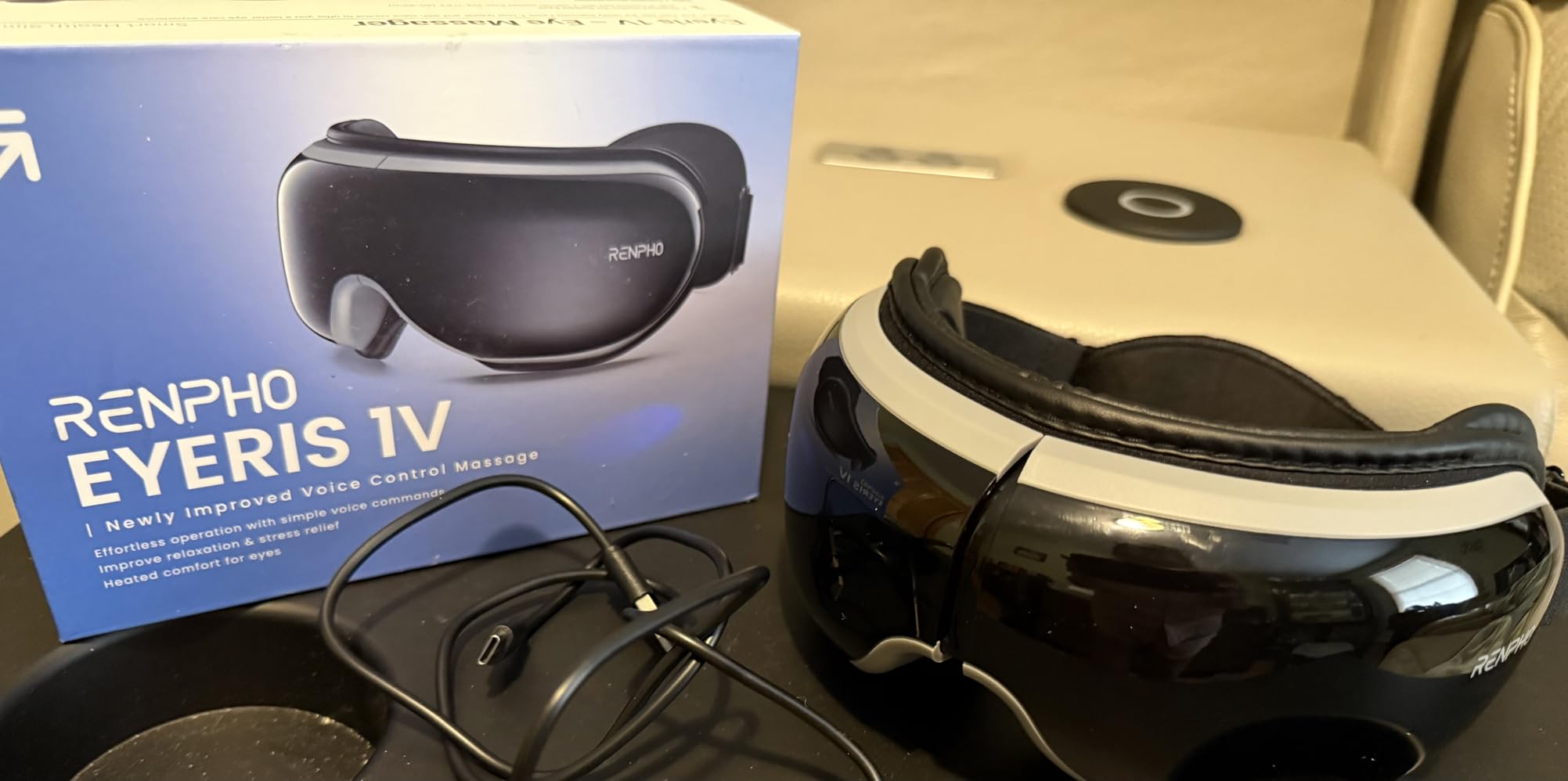 RENPHO Eye Massager with Heat and Cooling Voice Control, Dad Gifts for Husband Men, FSA Eligible HSA, Massaging Eye Mask for Dry Eyes Head Tension and Stress Relief - Eyeris 3 customer photo 2