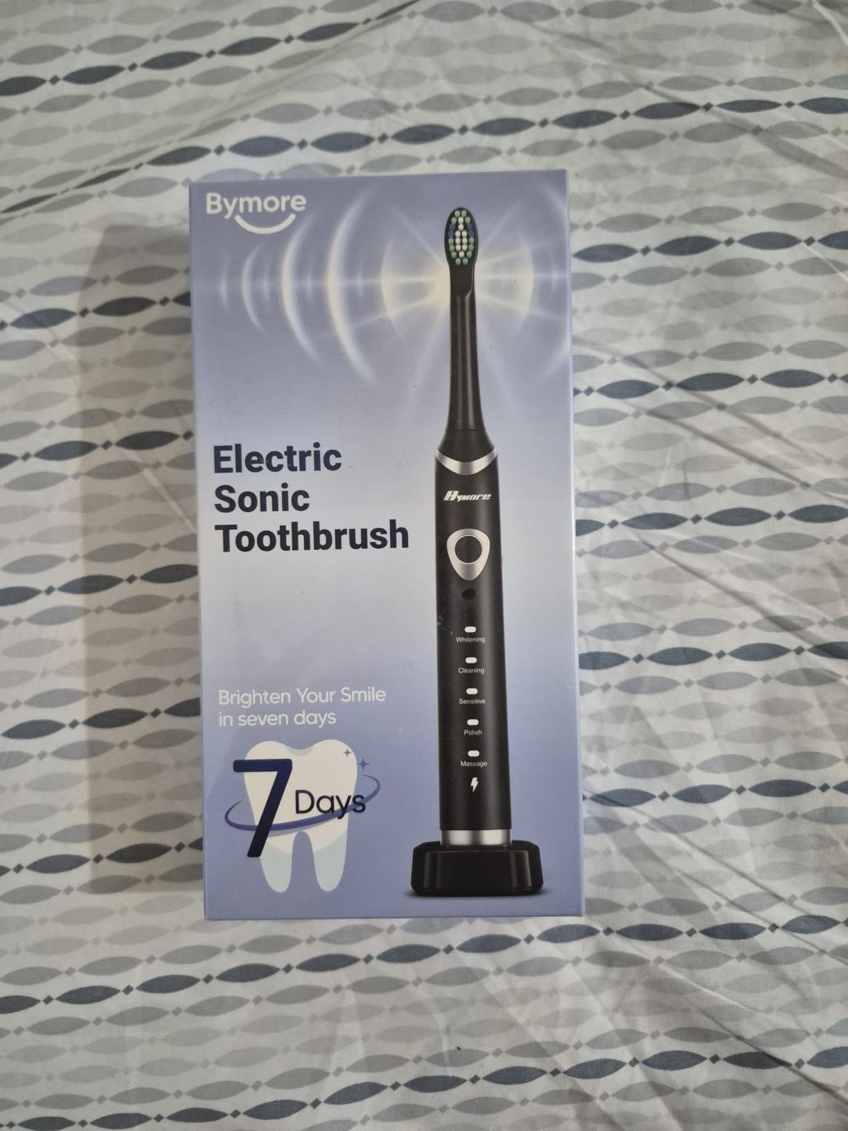 Bymore Electric Toothbrush for Adults, Sonic Rechargeable Toothbrush with 8 Brush Heads, 330-Day Battery, 5 Cleaning Modes & 2-Min Timer, Black customer photo 1