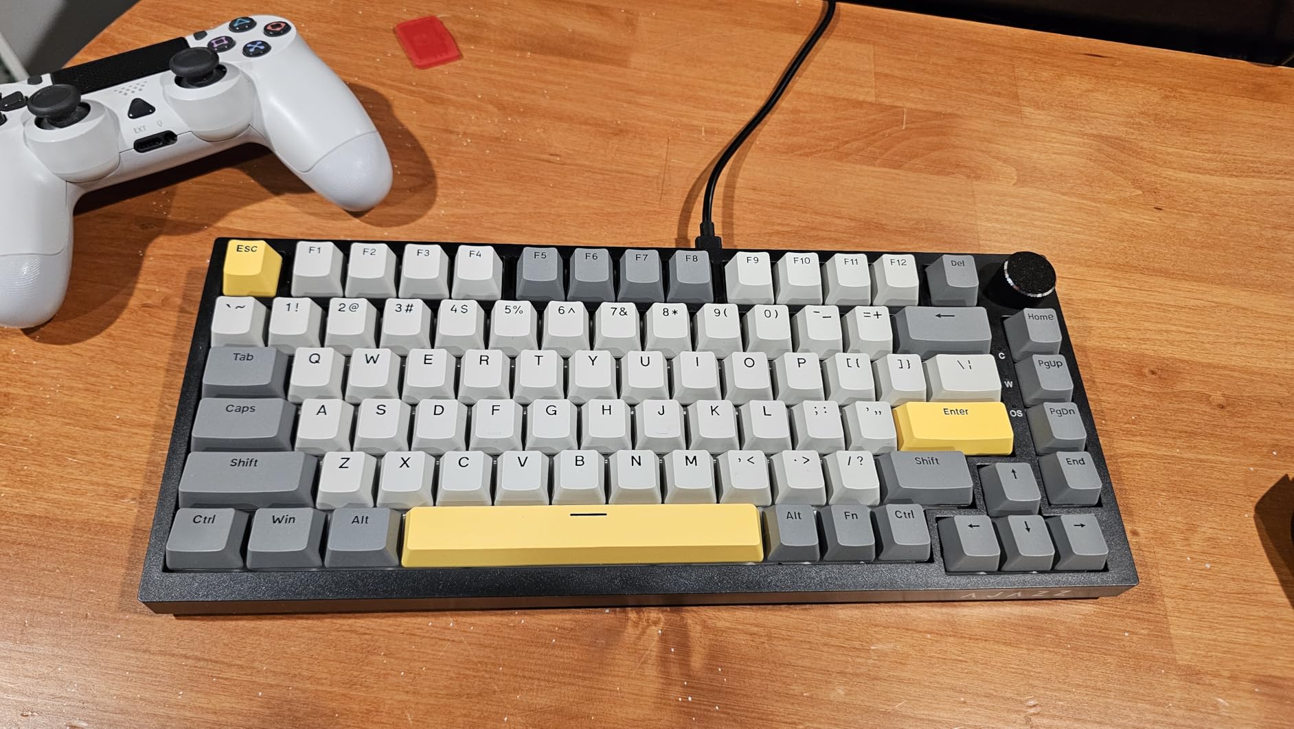 Ajazz AK820 TKL 75% Hot Swappable Mechanical Keyboard with Volume Knob, Gasket Mount Wired Gaming Creamy Keyboard, Pre-lubed Linear Switch, South-Facing RGB, PBT Keycaps customer photo 1