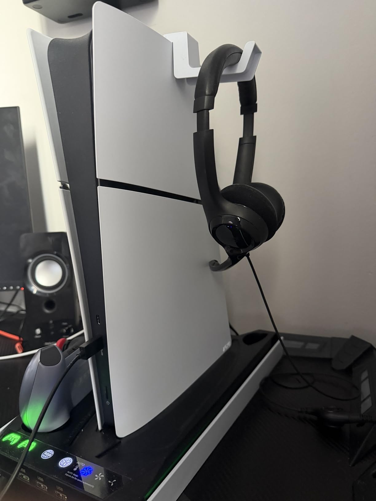 PS5/Slim/Pro Stand for Disc & Digital Console, PS5 Cooling & Charging Station with RGB Lights customer photo 2