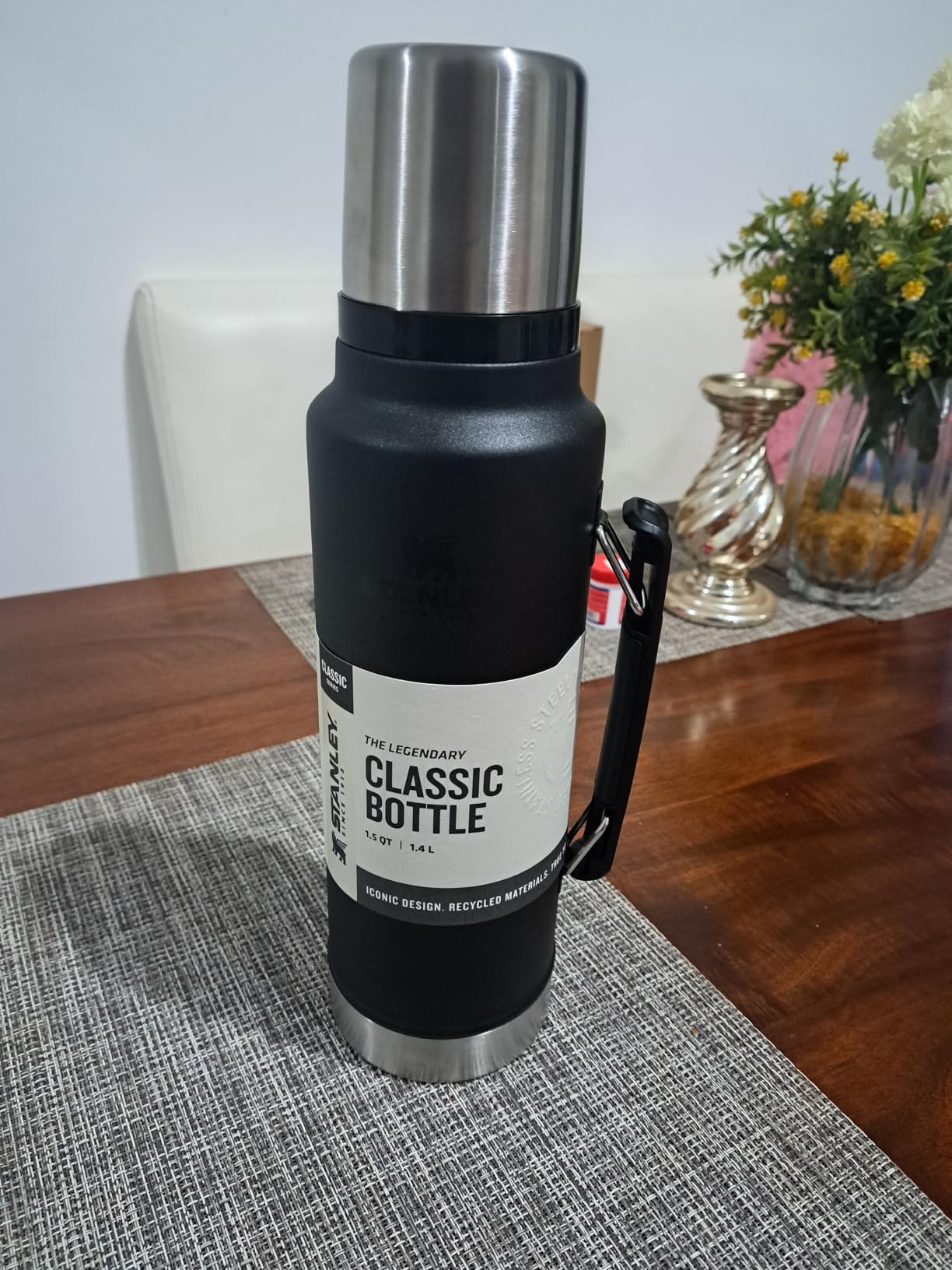 Stanley Classic Legendary Vacuum Bottle | 1.5 qt Wide Mouth with Leakproof Cup Lid | Keep Drinks Hot or Cold | Packable for Travel | Insulated Stainless Steel Thermal Bottle | BPA-Free customer photo 1