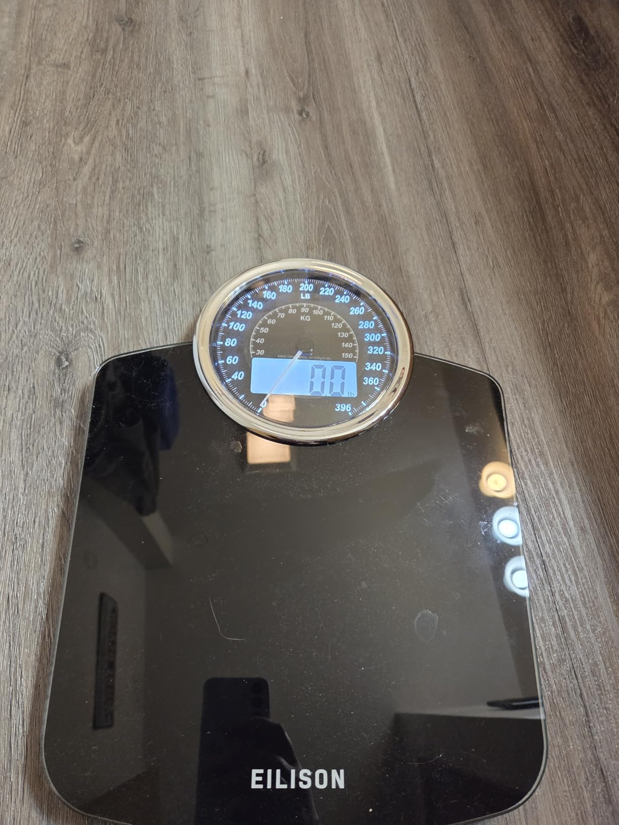 EILISON Highly Advance 2-in-1 Digital & Analog Weighing Scale for Body Weight-400lbs, 4 High Precision GX Sensor Accurate, Thick Tempered Glass, Extra Large Display (Black) customer photo 1