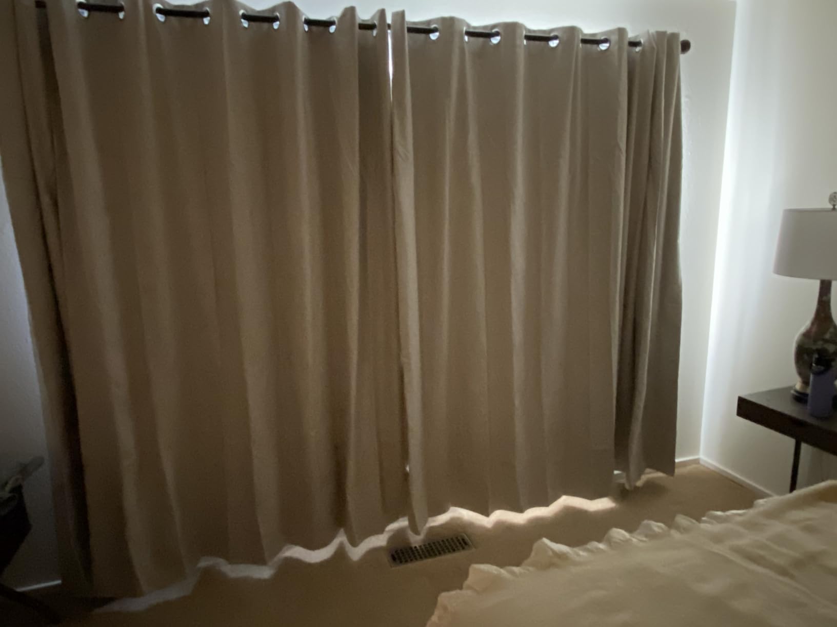Deconovo 100% Blackout Patio Door Curtain, Linen Look Grommet Panel for Sliding Glass Door and Bedroom, Thermal Insulated, Light Grey, 100W x 84L Inch, 1 Panel customer photo 1